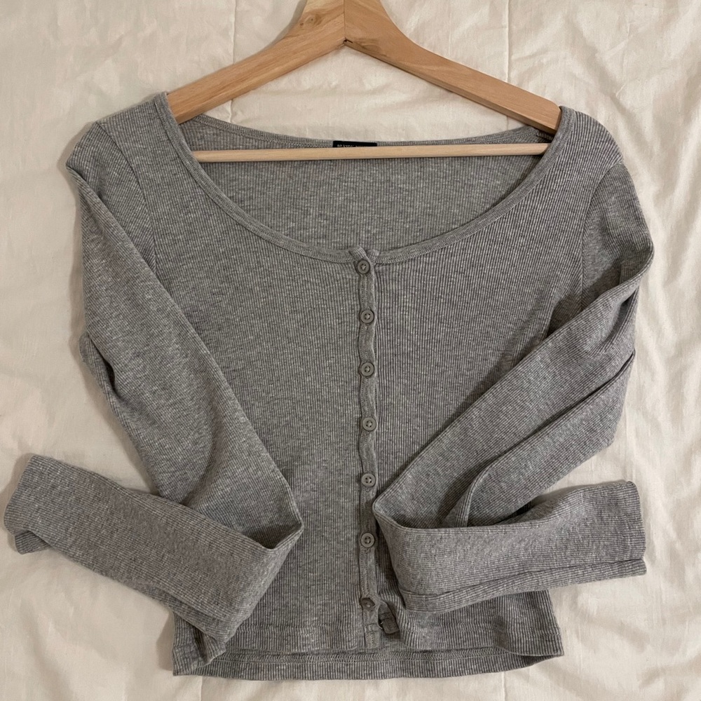 Grey button long sleeve